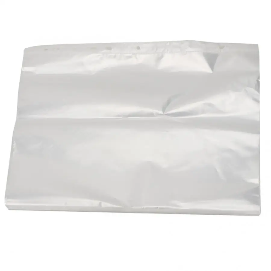 100 Pcs A4 Transparent 11 Hole Thick Office Paper Storage Cover Loose Leaf File Protect Bag