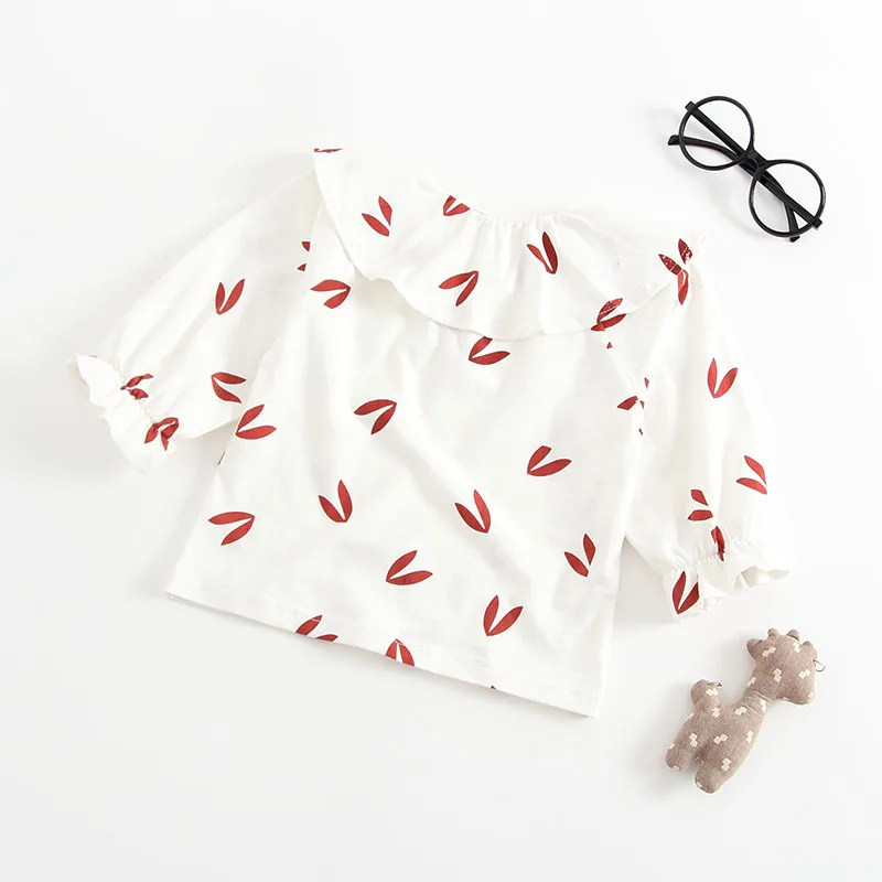 2018 модная блузка для девочек с короткими рукавами летняя детская одежда топы От 0