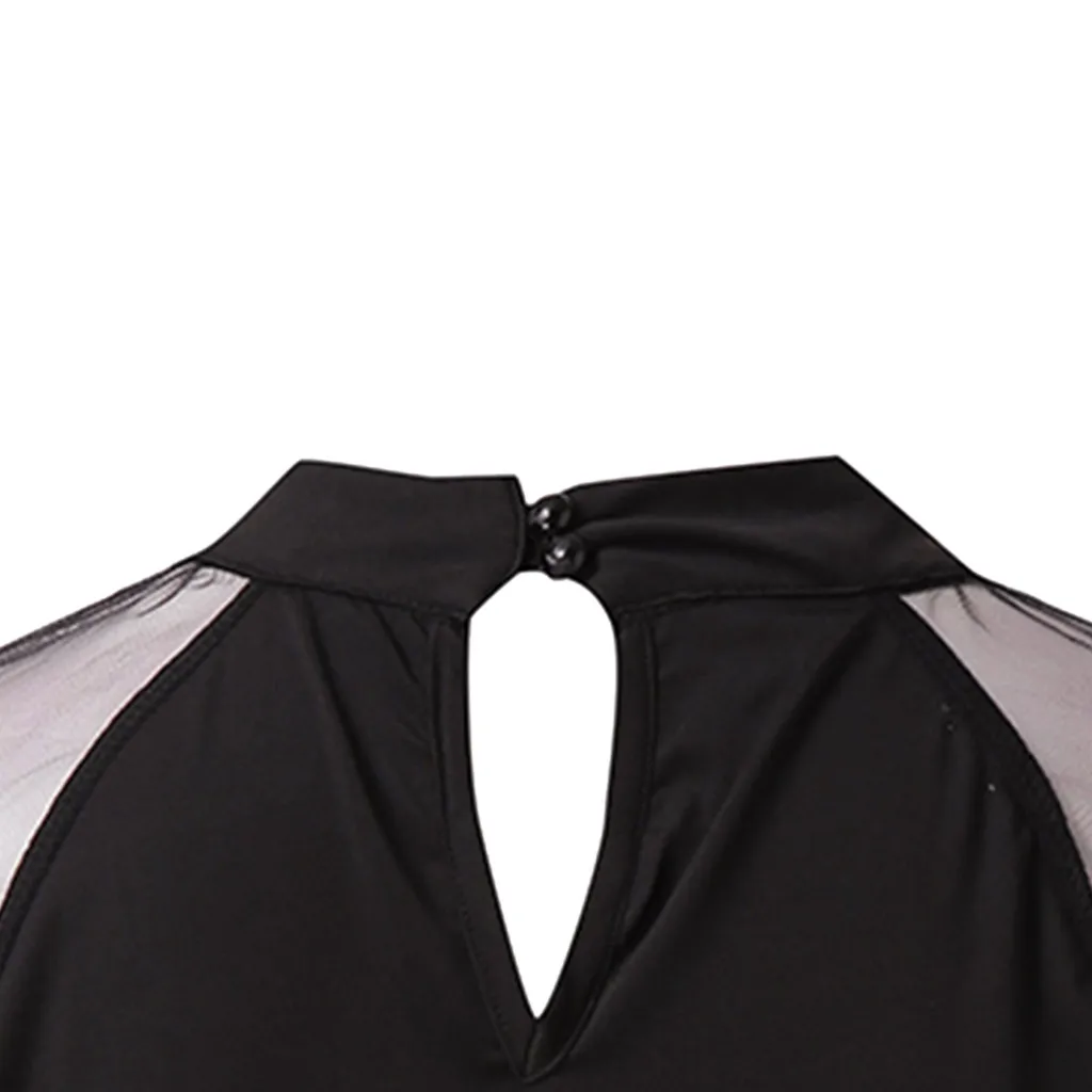 

FREE OSTRICH Women Shirts Long Sleeve Mesh Round Neck Slim Fit Solid O-Neck Trend Elegant Noble Simple Summer Blouse Shirts