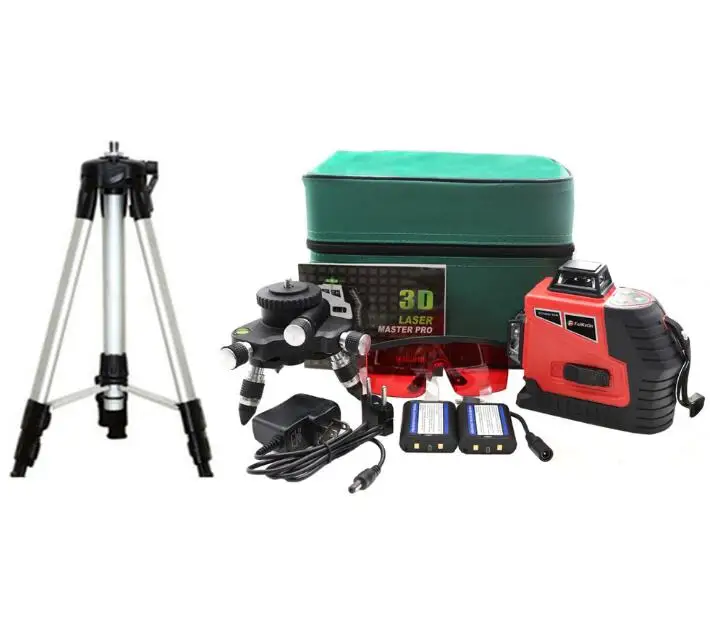 Red beam tripod Red12 Линия 3D лазерный уровень 360 вертикальный и горизонтальный лазерный уровень самонивелирующийся крест линия 3D красный лазерный уровень с наружным - Цвет: Red beam tripod