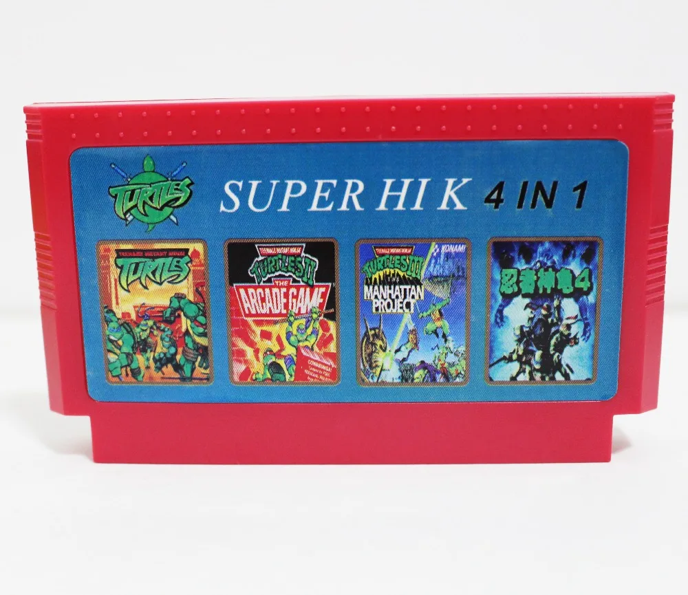 Super HIK 4 в 1 (Черепашки Ниндзя 2 3 4) лидер продаж 8 битная 60 контактная игра Прямая