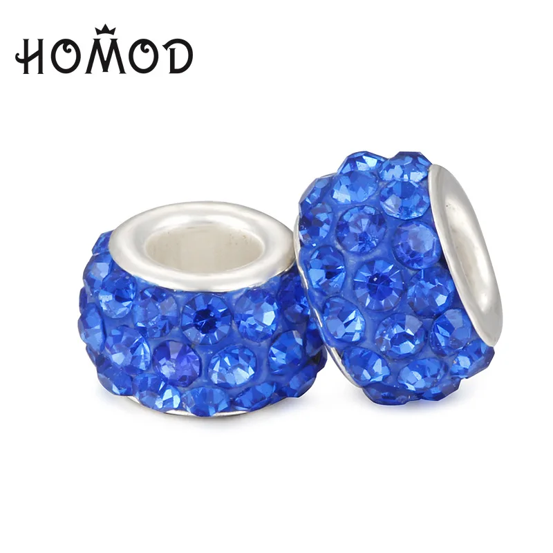 HOMOD модные 19 цветов DIY Стразы из смолы бусины Подходит для PandoraFits бренд подвески, браслеты, ожерелья Европейский ювелирные изделия