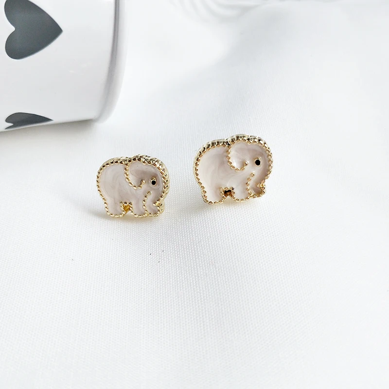 MTCHONG Модные украшения минималистский слон серьги простой эмаль милые животные