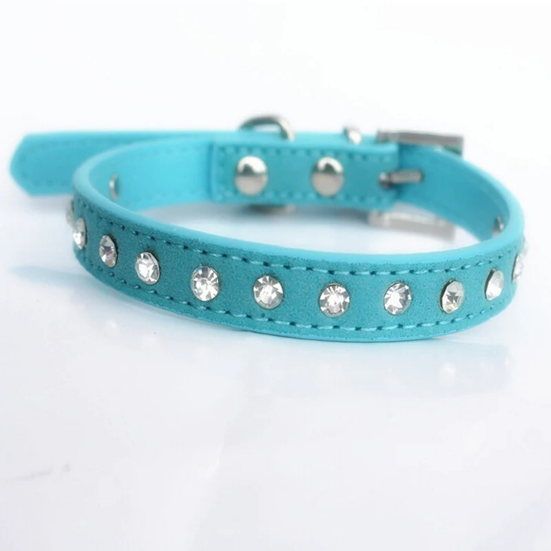 Новинка стразы ошейник для питомцев 1 ряд замша кожа повседневный стиль чихуахуа