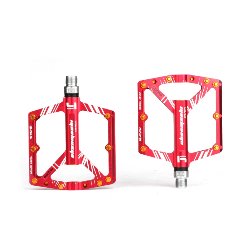 BIKEIN Ultralgiht CNC алюминиевый Противоскользящий горный велосипед 4 герметичные подшипники педаль 9/1" велосипедный велосипед MTB BMX Платформа педаль 310 г - Цвет: Red