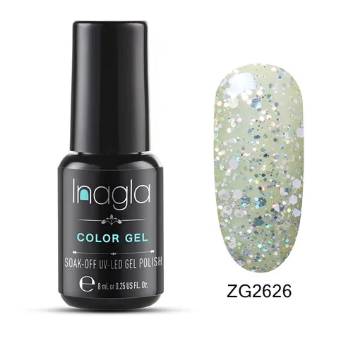 ZG2626 Inagla 8 мл Сияющий Блеск Bling Pearl paint Гель-лак для нейл-арта замачиваемый УФ светодиодный Гель-лак для ногтей маникюрный лак - Цвет: ZG2626