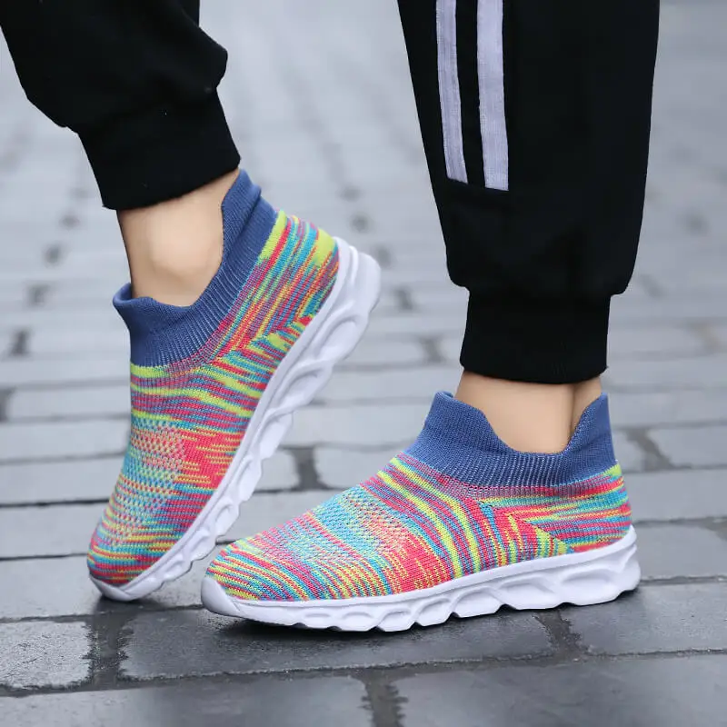 

Детская обувь для отдыха, новая модная детская обувь, высокие ботинки для мальчиков, спортивная обувь для девочек, дышащие кроссовки, вязана...