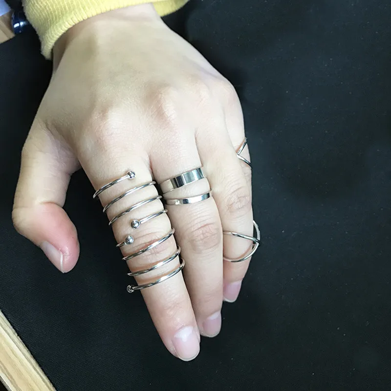 6 шт./компл. золотых кристаллов Стразы в Корейском стиле набор колец