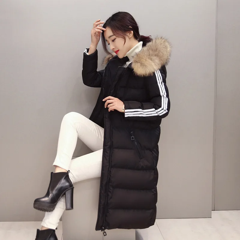 Женское пальто OLGITUM куртка средней длины Женская парка с мехом толстое