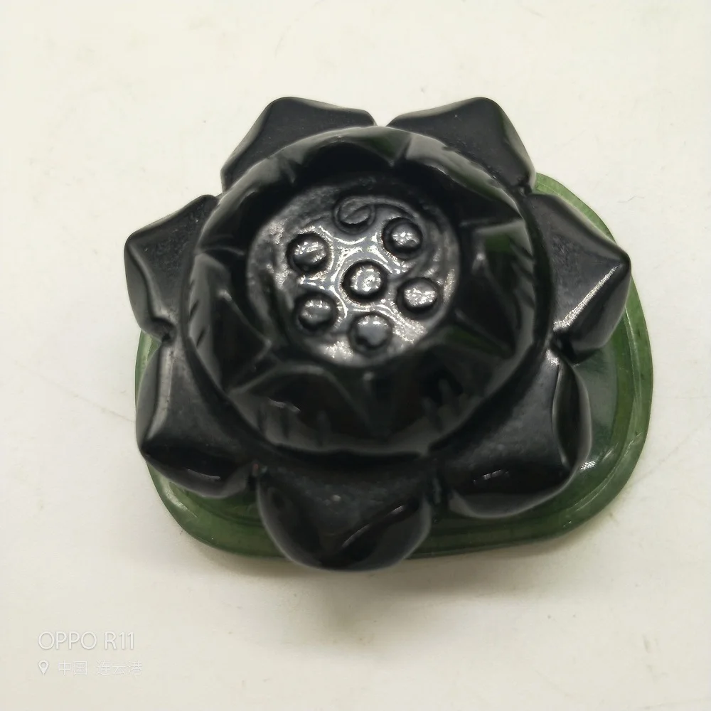 Natural Carved Rose Quartz Gemstone Lotus Flower tiger-ite Obsidian Can also do Crystal Ball Stand | Дом и сад
