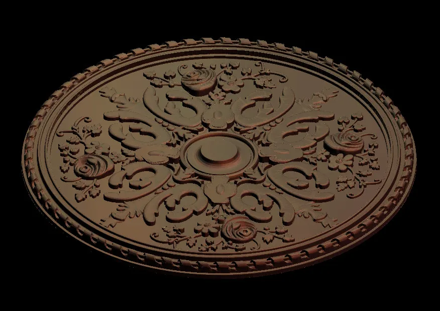 3D круглая пластина кольцевая рельефная модель в формате STL для ЧПУ