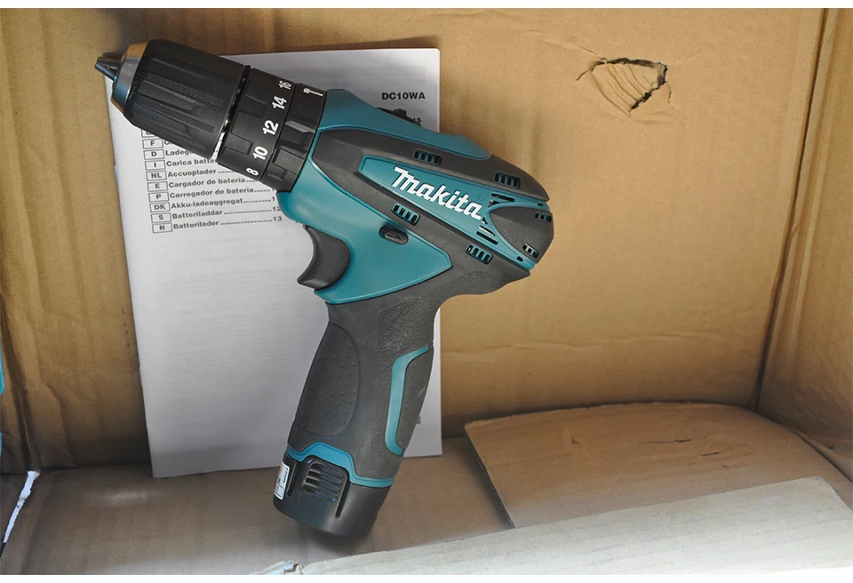 Япония Makita HP330DWE зарядки Ударная дрель литиевая батарея ручная дрель электрическая отвертка 6000-22500ipm 400-1500 об/мин 24/12N. М