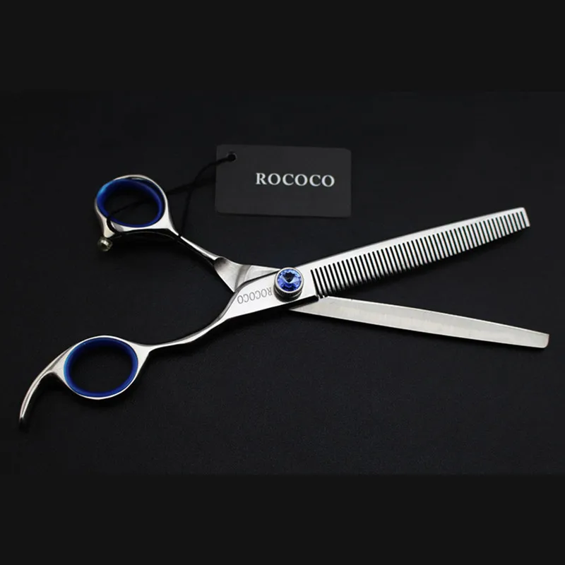 

Professional Japan 440c 7 inch Pet Gog Grooming Thinning Scissors Toothed Blade Shears Thinning Rate about 30% Dog Hair Clipper