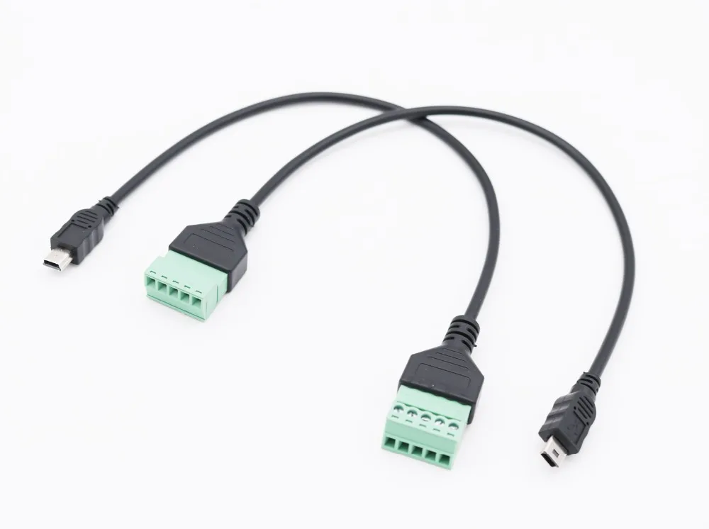 10 шт. мини USB 2 0 штекер на 5 контактный винтовой разъем с защитой терминал без пайки