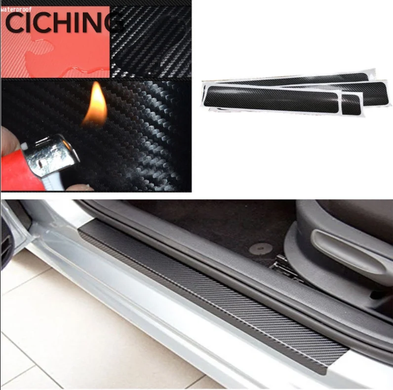 4 шт. наклейки на двери автомобиля из углеродного волокна противоскользящая