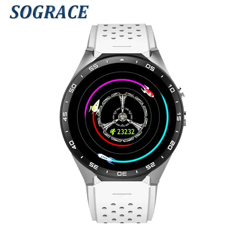 Sograce kw88 Android 5.1 Смарт часы Электроника android 1.39 дюймов MTK6580 SmartWatch Phone Support 3G Wi Fi Nano SIM