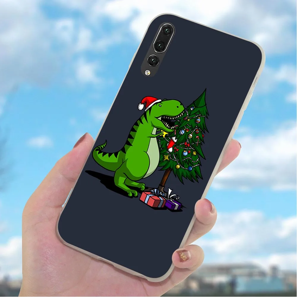 Мягкий новогодний чехол из ТПУ для телефона Huawei Honor 6A 10 8 9 Lite 7A Pro 7X 7C Y6 Prime Nova 3