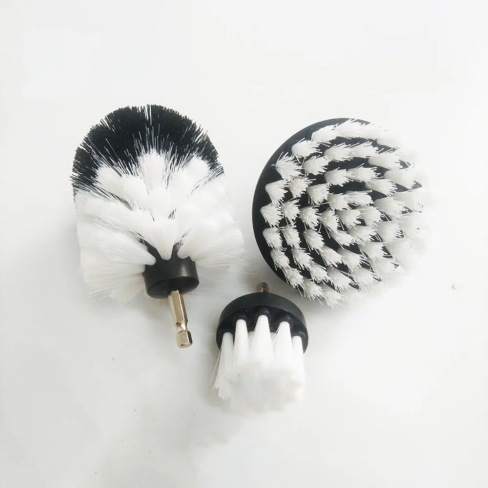 Набор белых щеток для дрели 3 шт. мощная щетка чистки набор инструментов ванной