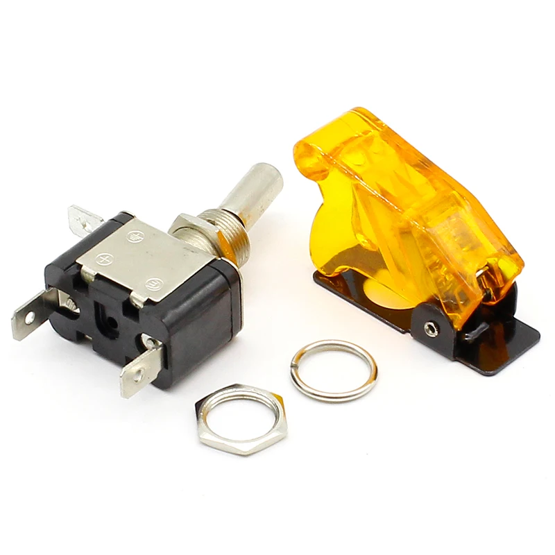 1шт Высококачественный Желтый 12V 20A Гоночный Автомобиль Грузовик Лодка Переключатель Вкл./выкл. с Светодиодной Кнопкой и Крышкой от Пыли.