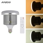 Светодиодная лампа Andoer E27, лампа с регулируемой яркостью и цветовой температурой 3200K  5600K с дистанционным управлением для студийного фото-и видеосъемсветильник, 50 Вт