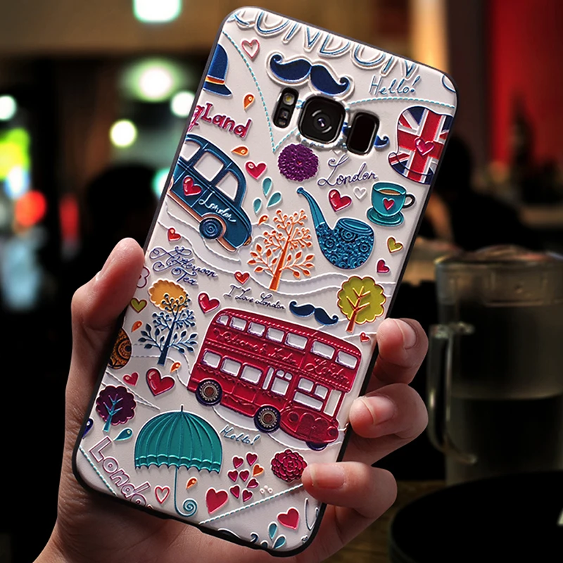 YonLinTan coque cover case For Samsung galaxy s8 plus s8plus Silicon Silicone 3D Cute mobile Original luxury phone Back cases | Мобильные