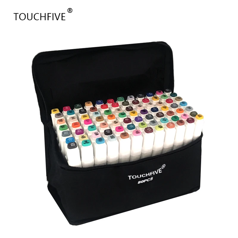 TouchFIVE 20 Вт, 30 Вт/40/60/80/168 Цвета Набор для рисования алкоголя двойной головой граффити Ручки Маркеры манга Набор для рисования Лайнер Кисть