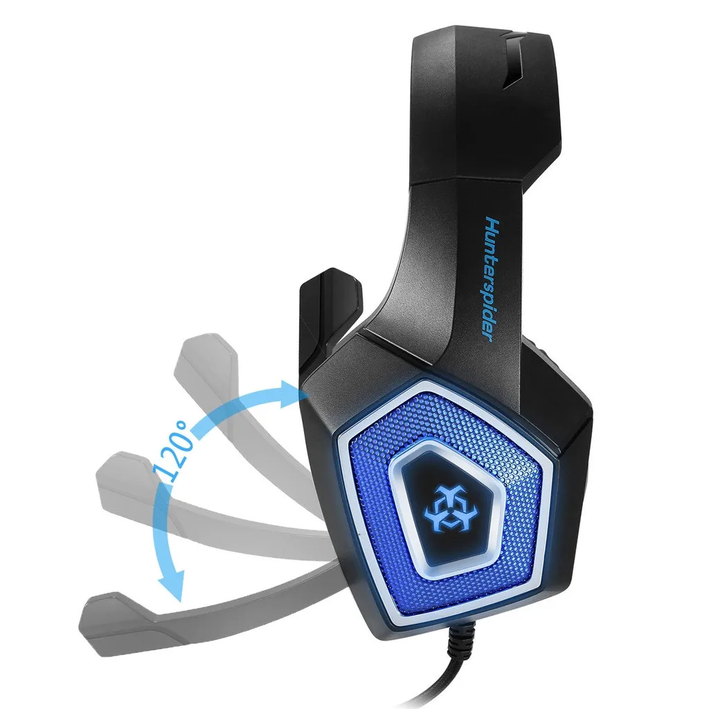 Hunterspider V1 стерео Бас игровая гарнитура для PS4 Slim pro pc с подавление шума микрофона светодиодный свет#25