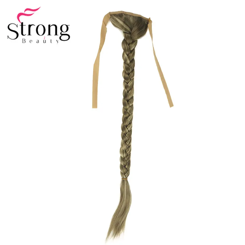 StrongBeauty, блонд, длинный рыбий хвост, коса, конский хвост, наращивание, синтетический зажим, шиньон, цвет на выбор