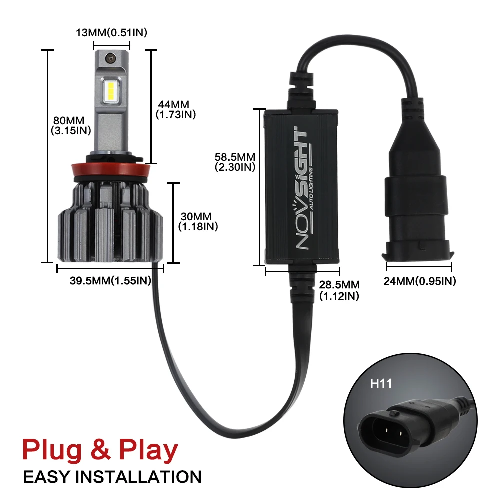NOVSIGHT светодиодный H4 H7 H11 9006 9005 Автомобильные фары лампы 70W 15000LM светодиодная фара головного света автомобиля белый 6000K 12V 24V Противотуманные фары