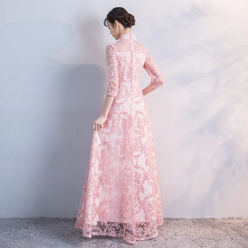 2018 Новое Вечернее платье Ципао Восточное женское макси в традиционном китайском