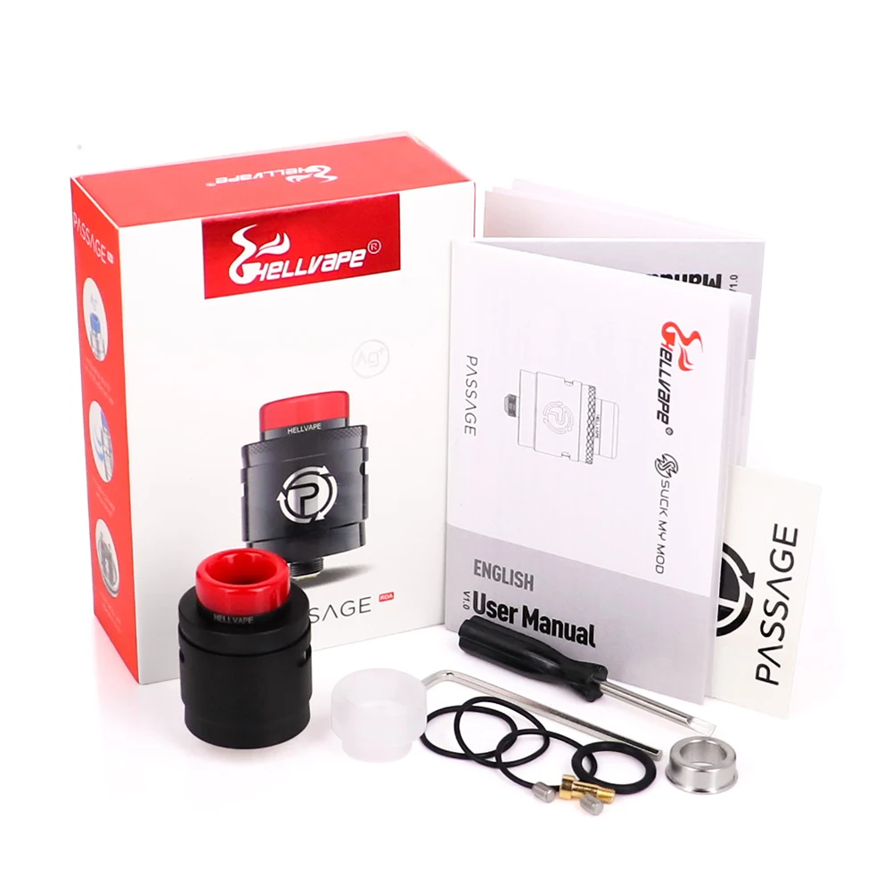 Hellvape Passage RDA Tank 24 мм электронная сигарета распылитель 2 поста с 510 BF Pin fit Squonkor мод Vape