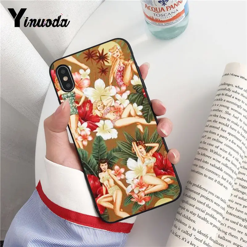 Yinuoda Aloha мягкий чехол для телефона из ТПУ девочек цвет: черный iPhone 8 7 6 6S Plus X XS MAX 5 5S SE