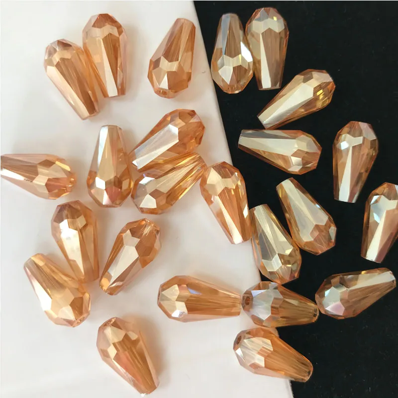 50pcs 8x16mm Drop Bicone Austria Crystal beads Charm loose spacer Beads DIY Earrings necklace hadicraft bracelet jewelry - Цвет: 9