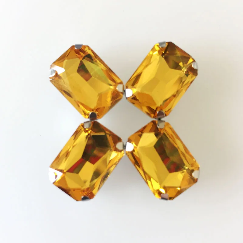 Золотой Желтый Высокое качество Хрустальное стекло flatback шить на горный хрусталь