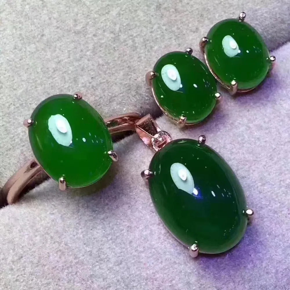 Серьги Biyu из натурального кулон набор трех частей серебра 925 пробы с инкрустацией