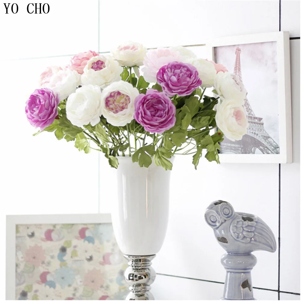 

11pcs/lot Beautiful silk flowers High quality Peony flores artificiales artificial flowers for Party Wedding Home Decorative