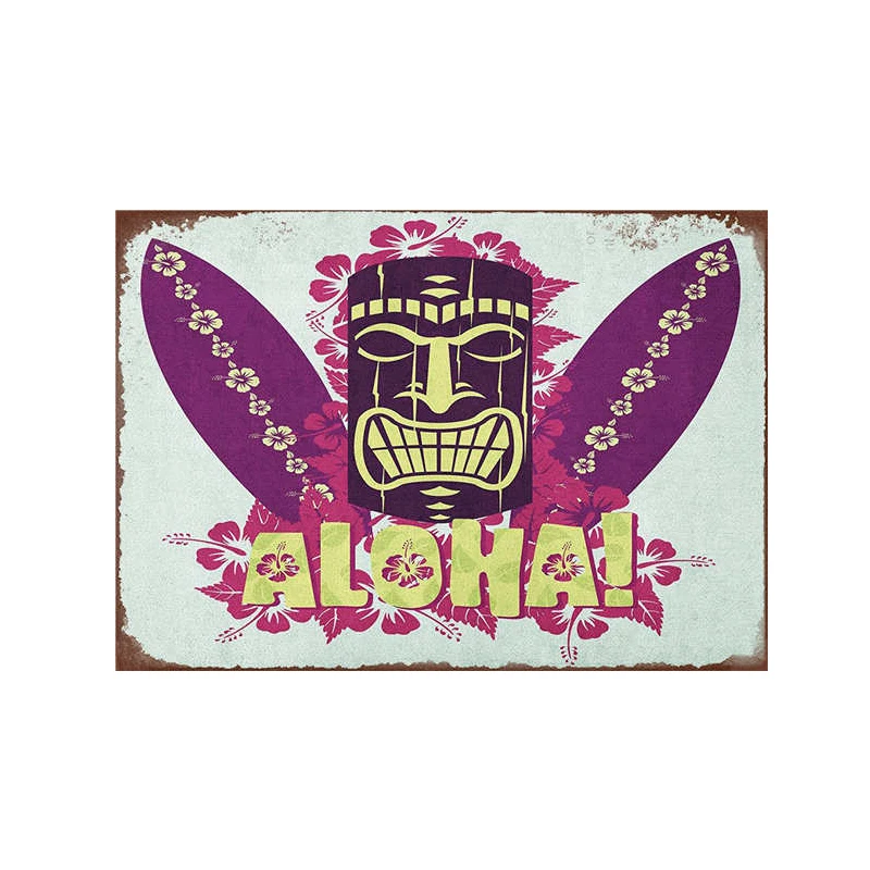 Tiki Hut Lounge табличка винтажные металлические оловянные таблички для дома гаражные