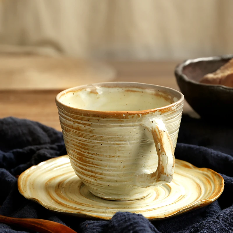 Японский стиль кофейная чашка керамическая Ретро блюдо ложка набор креативный