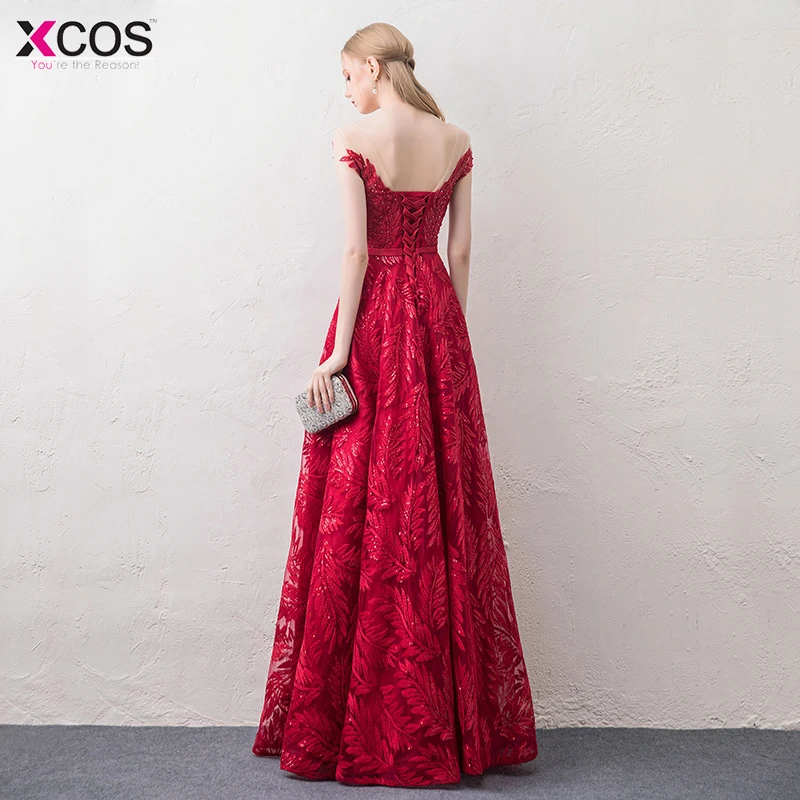 Robe De Soiree вечернее платье красного цвета с v-образным вырезом Длинные вечерние
