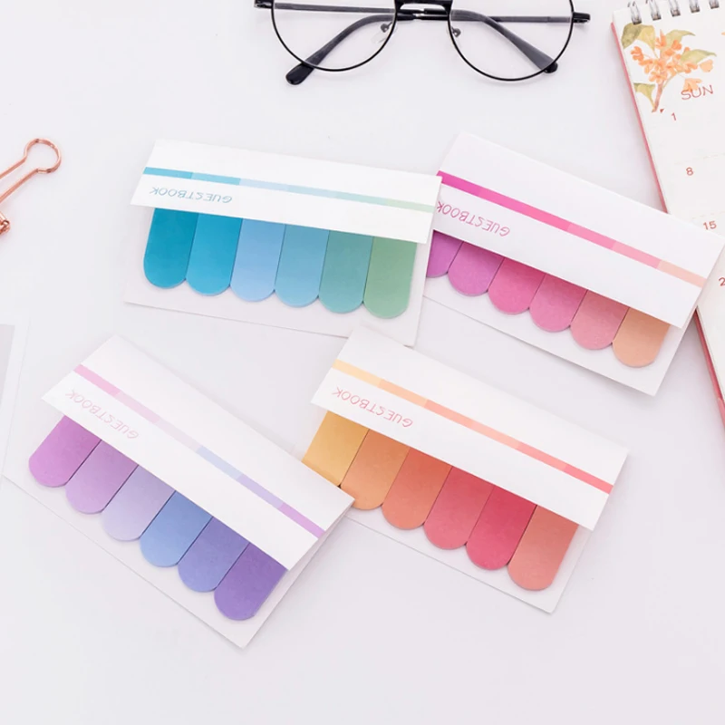 Стикеры для заметок градиентный цвет Post-it инновационный самоклеющийся индекс этикетки офисные школьные принадлежности для заметок сообщения книжный ярлык