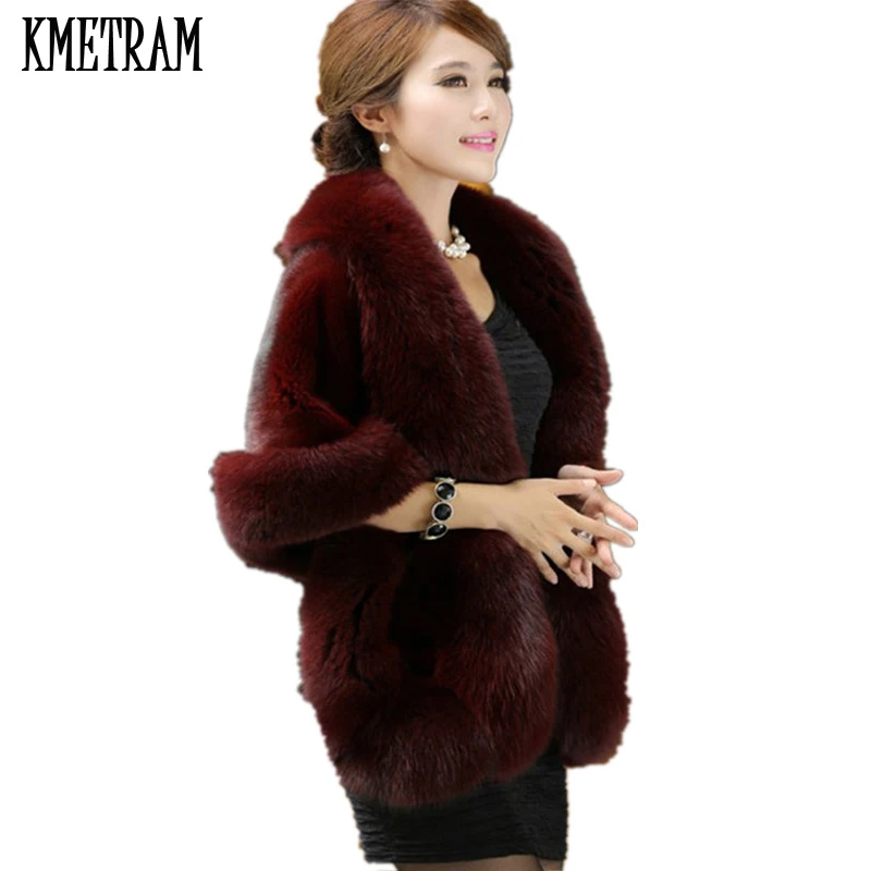 Роскошное пикантное пальто KMETRAM высокого качества из искусственного меха