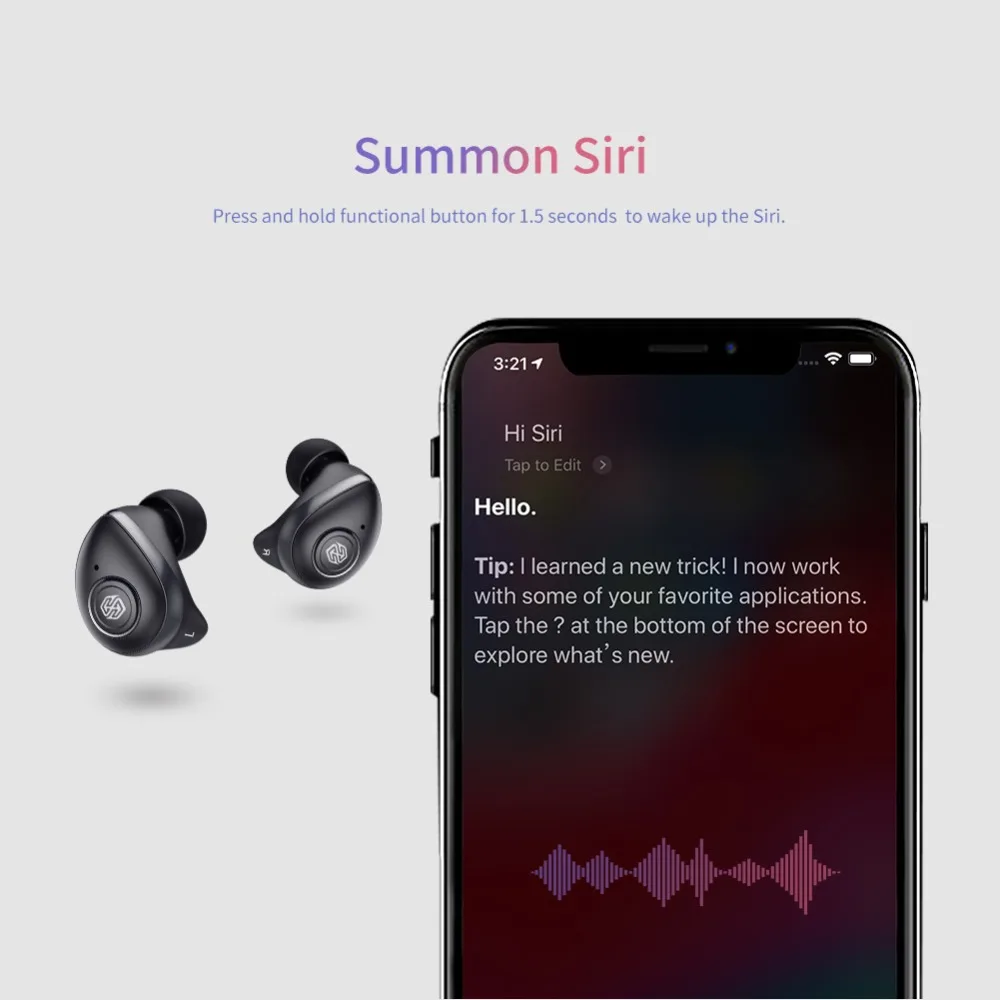 NILLKIN TWS bluetooth наушники Blutooth 5,0 наушники с зарядным чехлом и микрофоном беспроводные наушники для игр