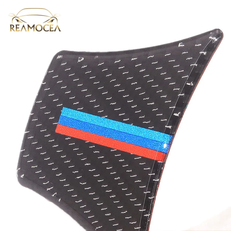 

Reamocea Car Styling Carbon Fiber Steering Wheel Sticker M stripe Emblem 3D Cover Fit For BMW 5 7 Series F10 F01 F07 2011-2017