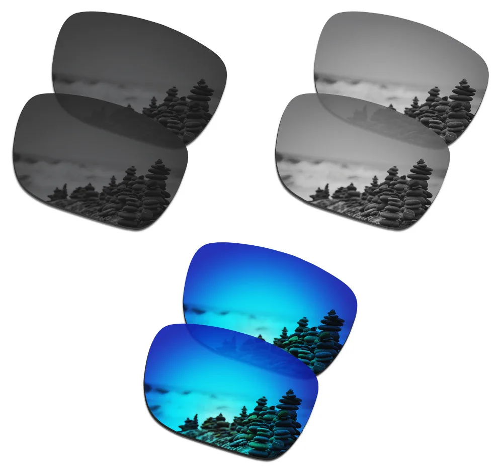 

3 пары поляризованных солнцезащитных очков SmartVLT, Сменные линзы для Oakley Holbrook XL Stealth, черный и серебристый, титановый и голубой