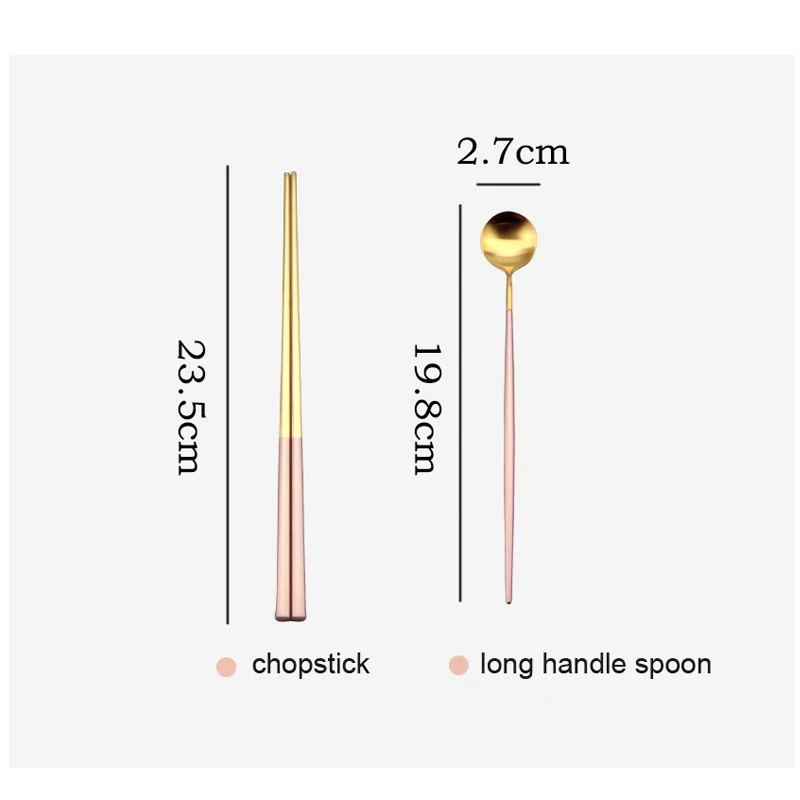 Западный Стиль розовый золотые столовые приборы экологичный 18/8