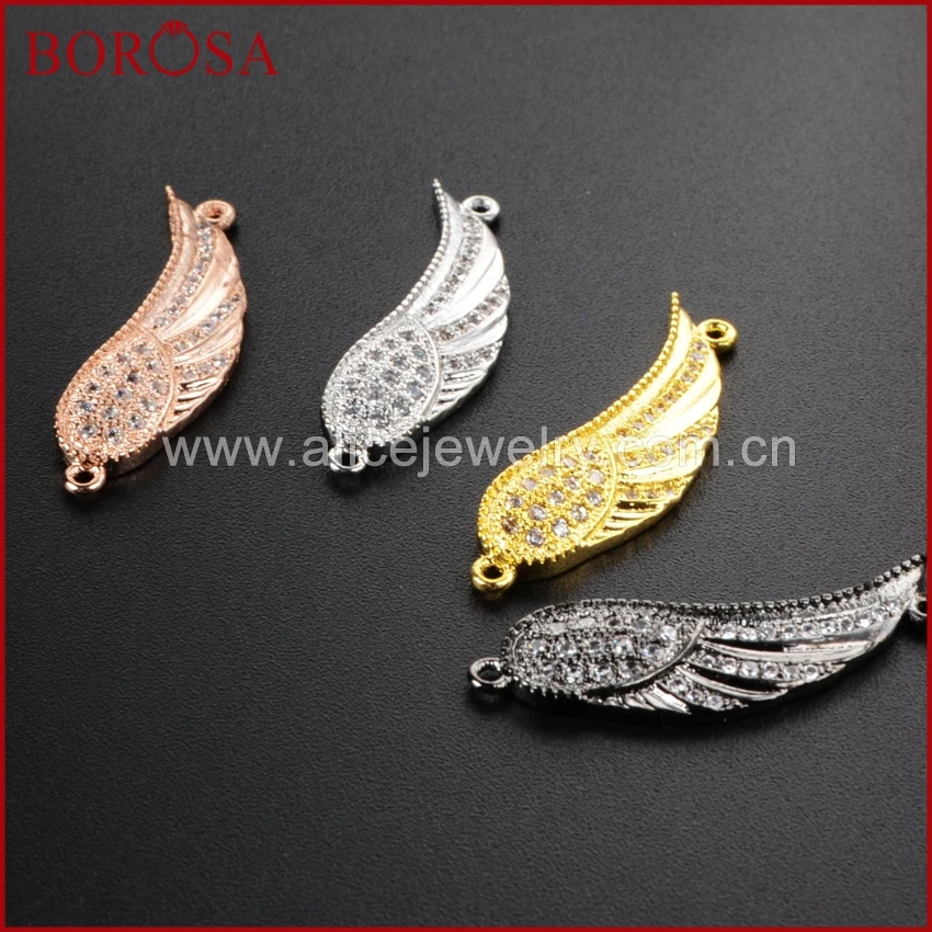 Кубический цирконий BOROSA медный кристалл соединитель крыла ангела WX032 | Украшения