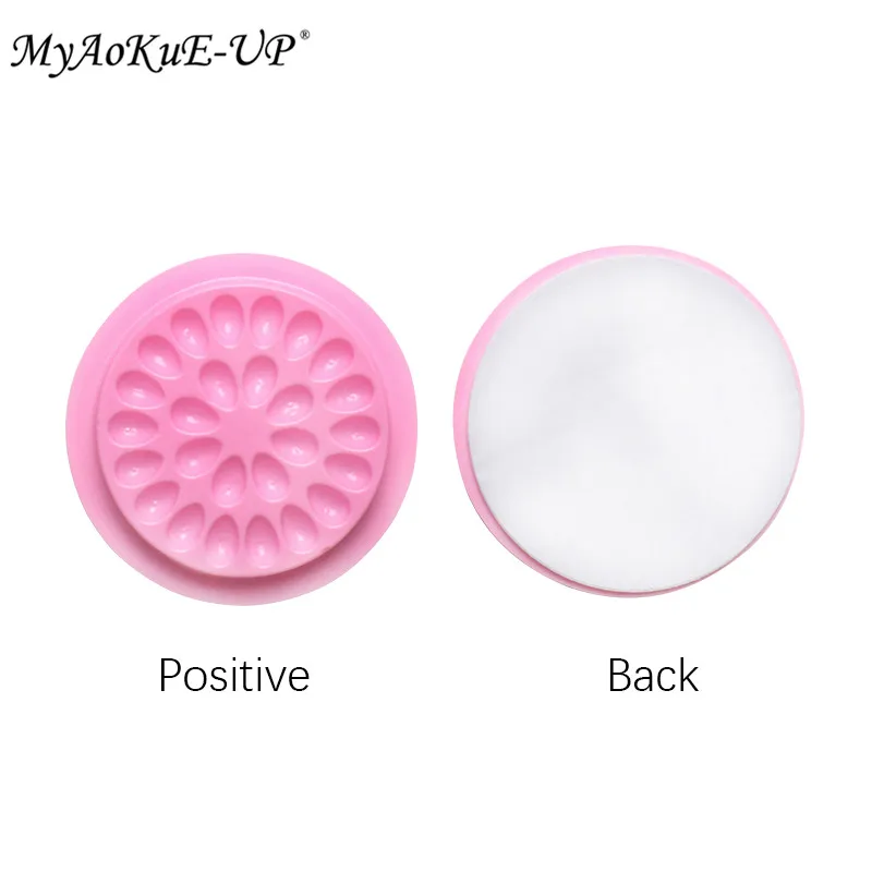 100pcs pink 100 шт Цветные Одноразовые пластиковые цветочные держатели для ресниц наклейки клей паллет для наращивания ресниц инструменты для макияжа - Цвет: 100pcs pink