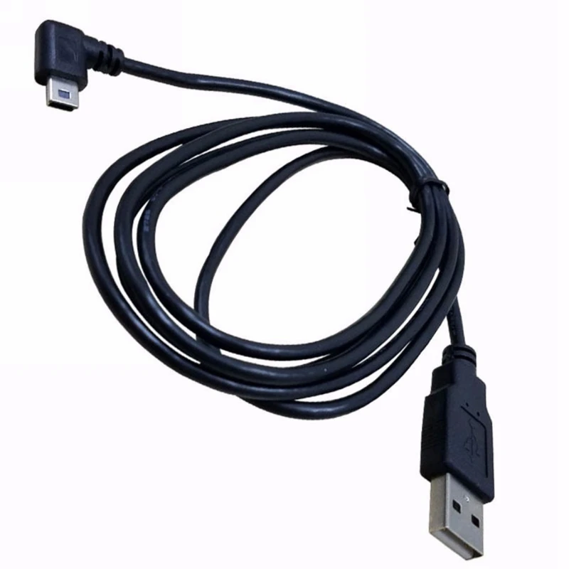 1 шт. USB 2,0 A штекер для мини 5 Pin Левый Угловой 90 штекер 90 градусов кабель для передачи данных 1,5 м/5 футов 3 м/10 футов черный