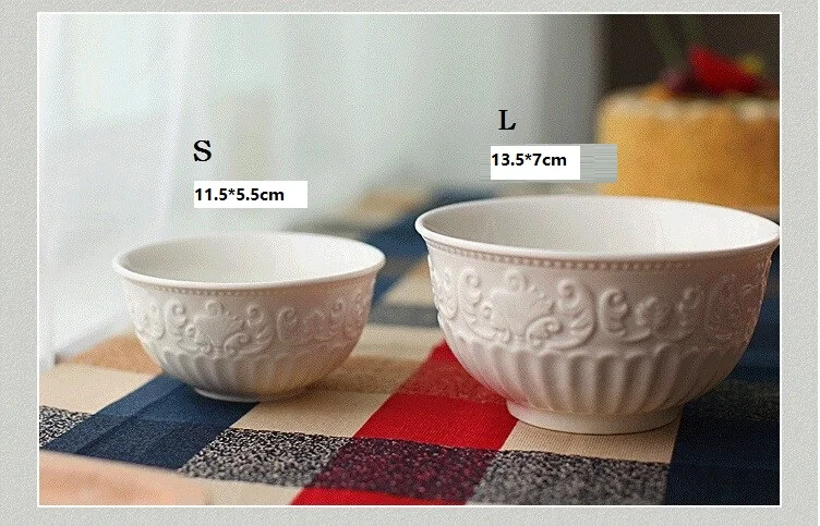 Бесплатная доставка белые чаши 5 шт./компл. для риса Европейский экспорт рельефов