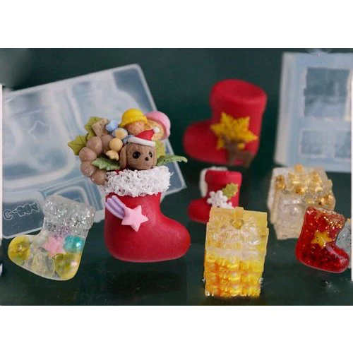 Новая прозрачная силиконовая форма для рождественских ботинок DIY Подарочная